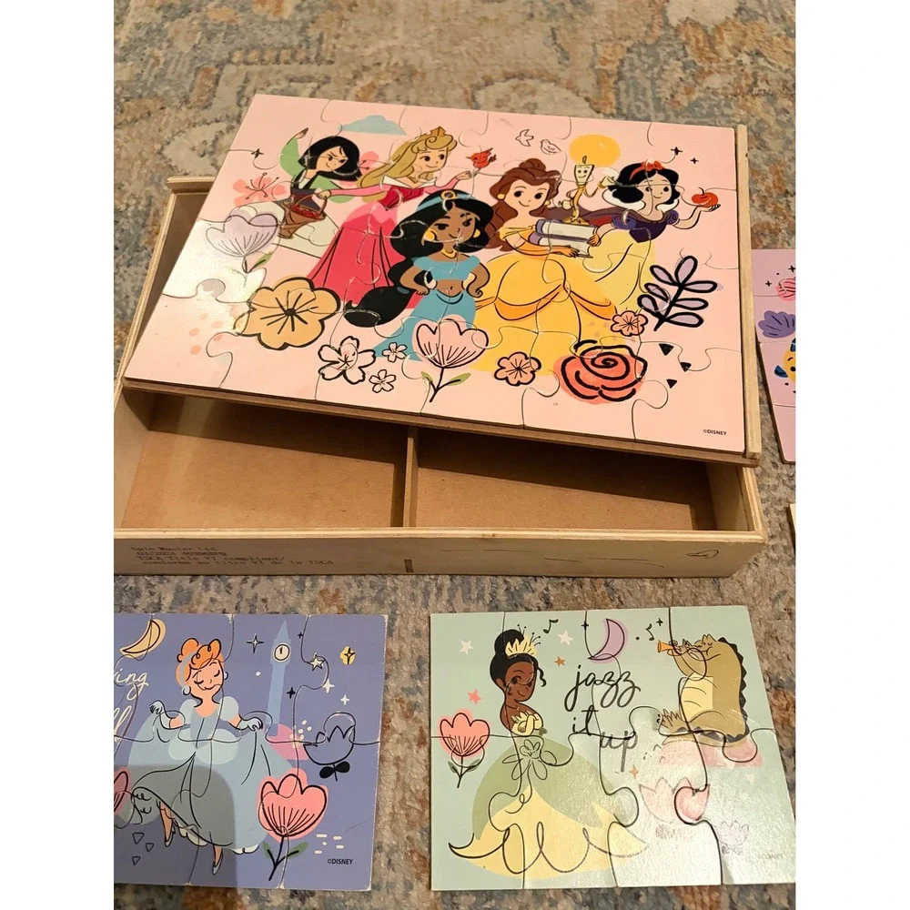 Spin Master Games Disney Princess 6-Pack Wooden Jigsaw Puzzle set